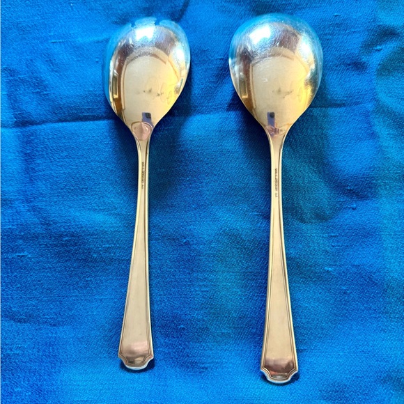 BEAUTIFUL! Wm A Rogers AA Silver Silverplate 1929 Berkeley Salad Set "A" - Picture 6 of 11